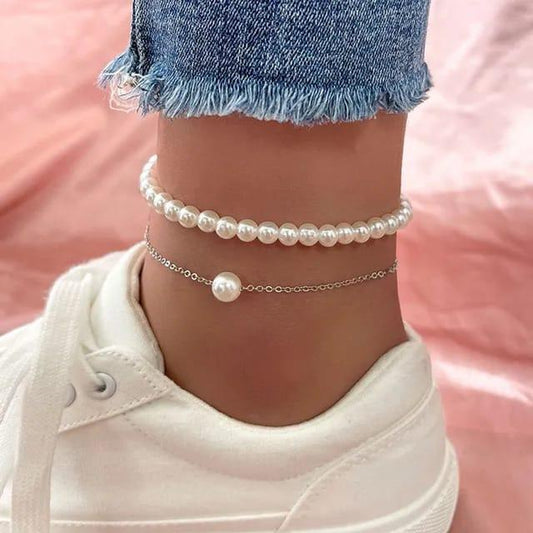 Luna Pearl Anklets – 2 Pcs