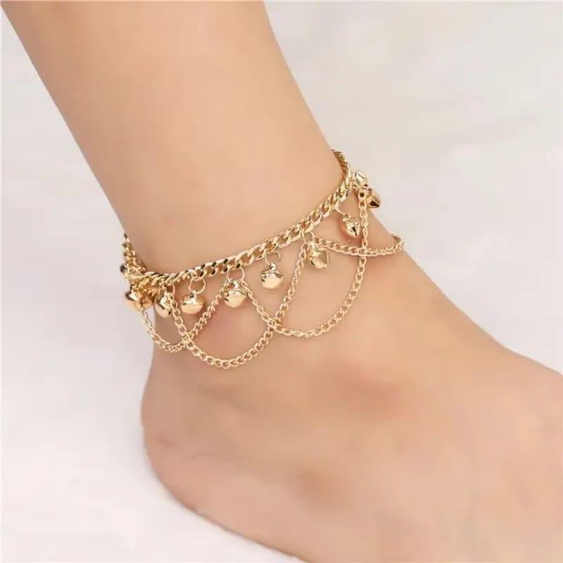 Golden Bell Anklet Set