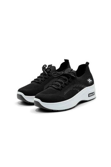 Luxe Black Walking Sneakers