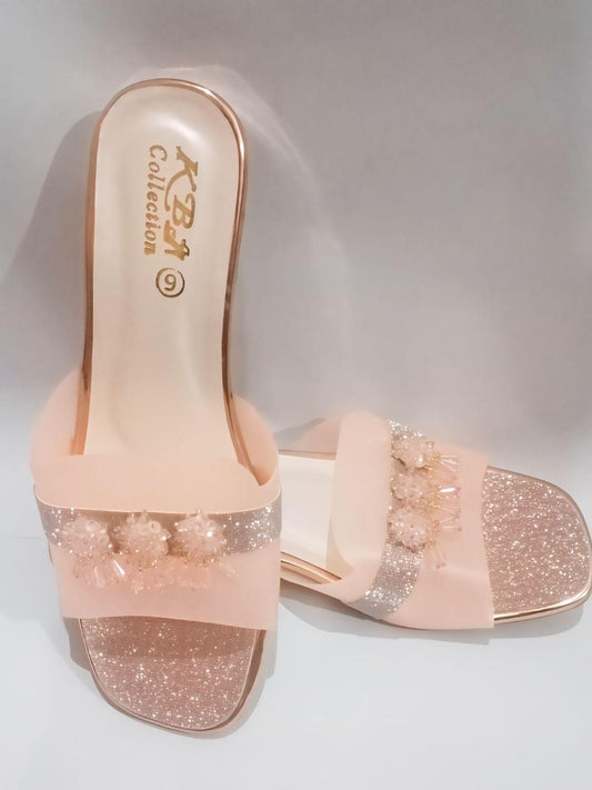 Elegant Pink Rexine Flats