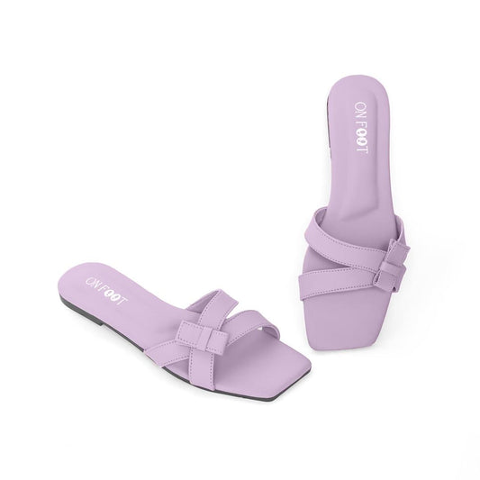 Elegant Purple Bow Flats