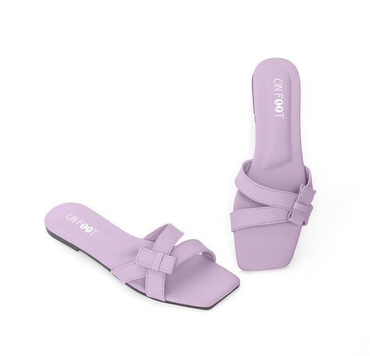 Elegant Purple Bow Flats