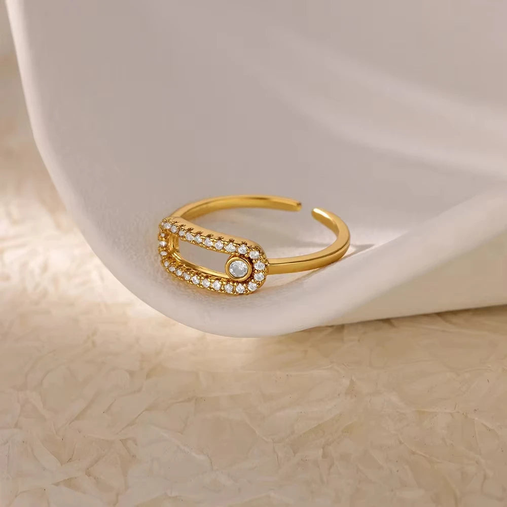 Luxe Heart Golden Hug Minimalist Adjustable Rings